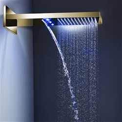 WaterFall-RainFall Brushed Gold Shower Head